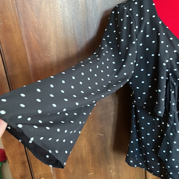 Polka Dot Babydoll Blouse ASOS 8 - Picture 8 of 11